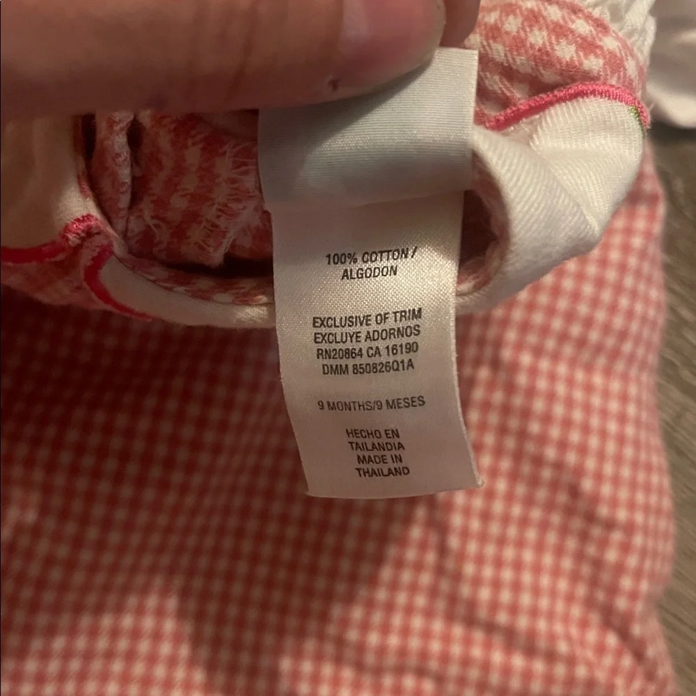 Vinatage little me Pink Gingham Baby Dress with White Sleeves floral size 18